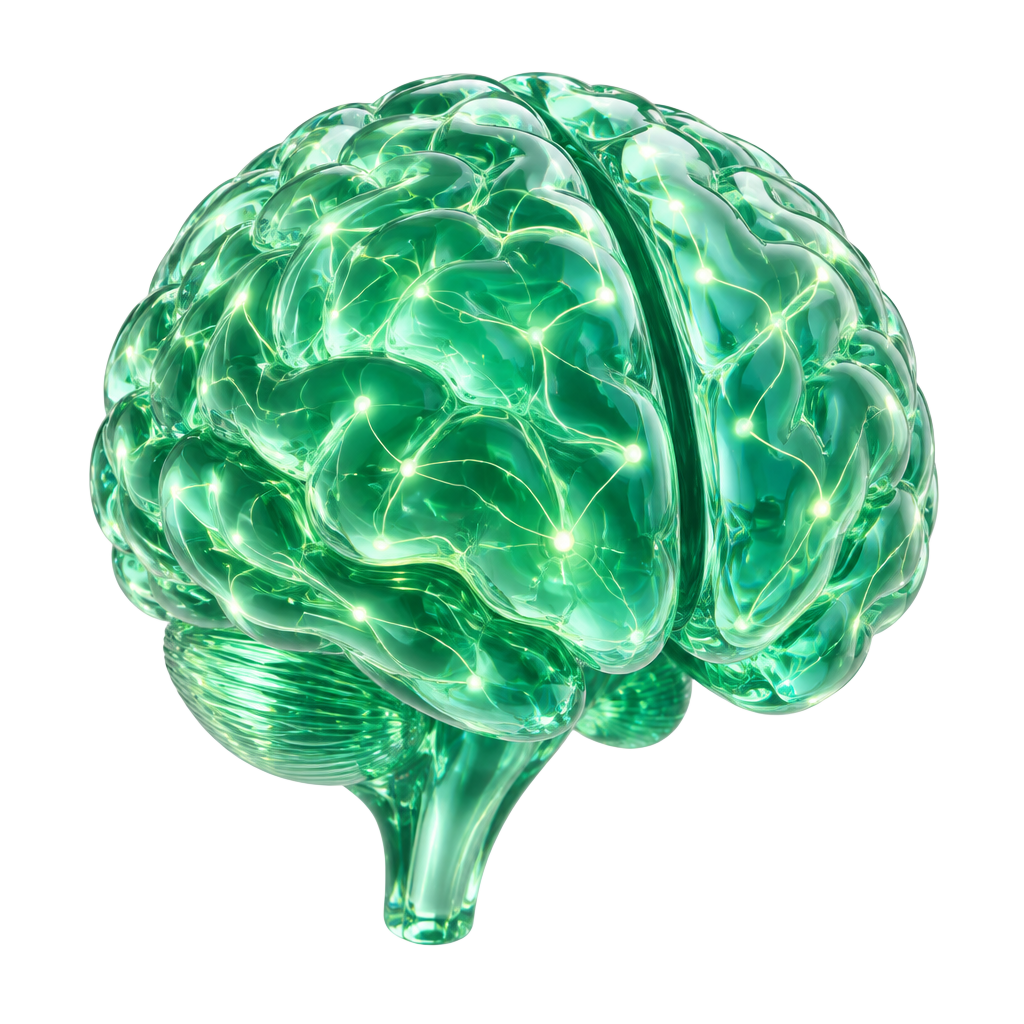 Emerald glass BrainGro brain